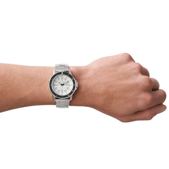 ❤️ARMANI EXCHANGE Mens LEONARDO Round White Dial Stainless Steel Bracelet Watch - Picture 7 of 9